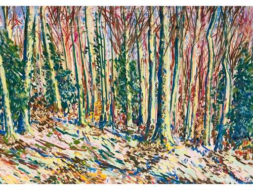 Unknown Master (mongram JV) - forest view - pastel - masterpiece