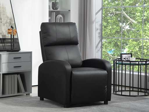 Kunstleren fauteuil (zwart)