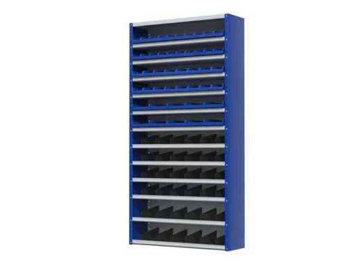 Povag Open vakkenkast - 12 legborden blauw/grijs