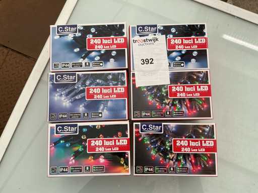 C.Star. Schutzart IP44. Innen- / Außenbereich, Weihnachts-LED-Beleuchtung. (6-fach)