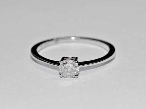 9 KT Witgouden Ring Met Natuurlijke Diamant