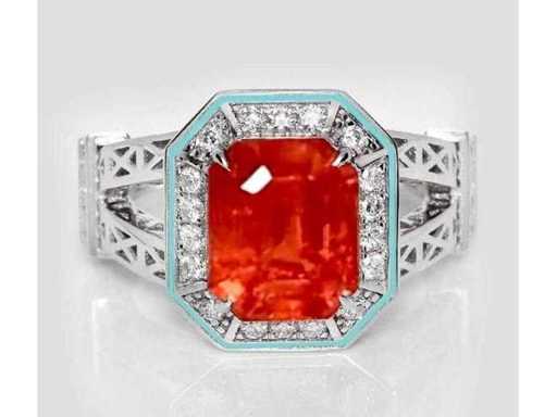 Luxe ring van hoogwaardige natuurlijke Spessartine Garnet Orange 5,25 karaat