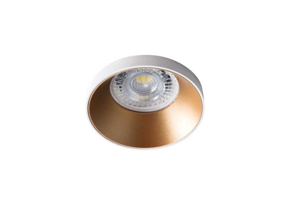 GU10 Design-Einbauleuchte Zylinder sand gold und weiß mit Lampenfassung (10x)