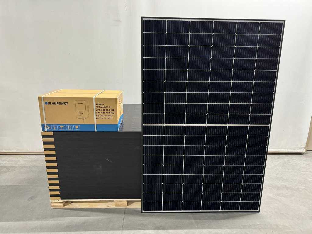 TW Solar - set of 24 black (410 wp) solar panels and 1 Blaupunkt BPT-V03-10.0 inverter (3-phase)