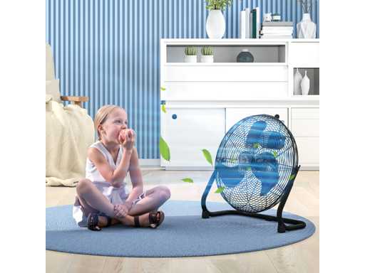 Elektrische tafelventilator met 4 versnellingen, 120° instelbare zwarte hoek