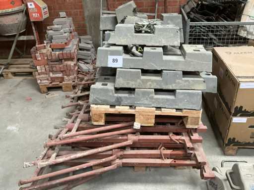 Kunststoffen bouwhekvoet (11x) + steunen (7x)