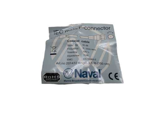Cavo coassiale di grado marino da 75 ohm 1,5 m con connettore IEC maschio-f - Alta schermatura e integrità del segnale