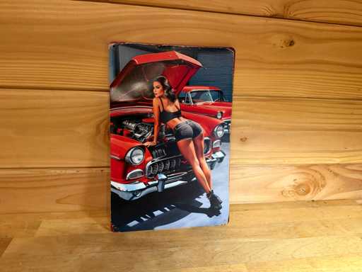 Cartello pubblicitario in metallo