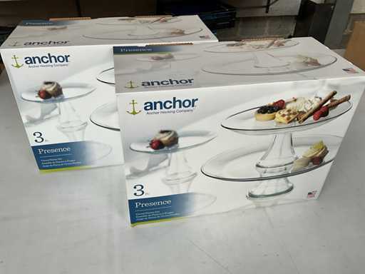 Anchor Hocking Presence 3-piece Serving platter set (2x)