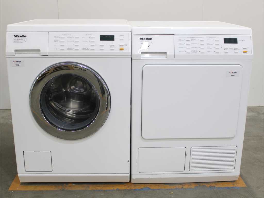 Machine à laver Miele W 3933 SoftCare System et sèche-linge Miele T 8937 WP SoftCare System EcoComfort