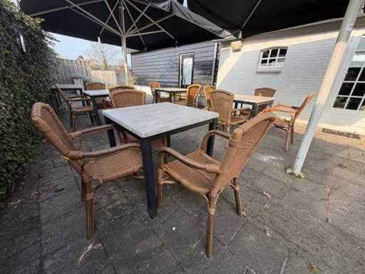 Setul complet de terase Arend 18 mese terasă - 61 scaune terasă