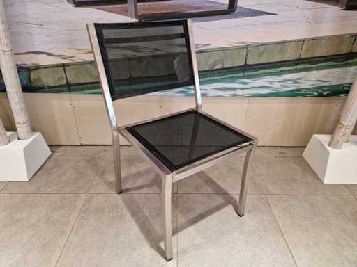 2 x Kings - Chaise empilable en acier inoxydable Nexxt avec Textilene Black - Superposable