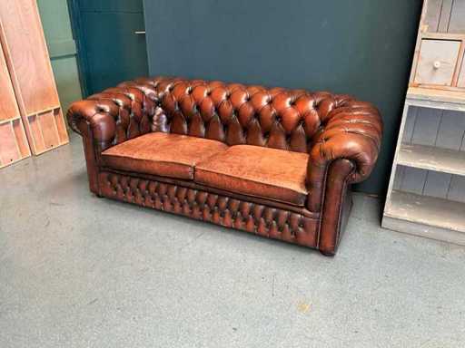 Chesterfield - Lederen chesterfield bank