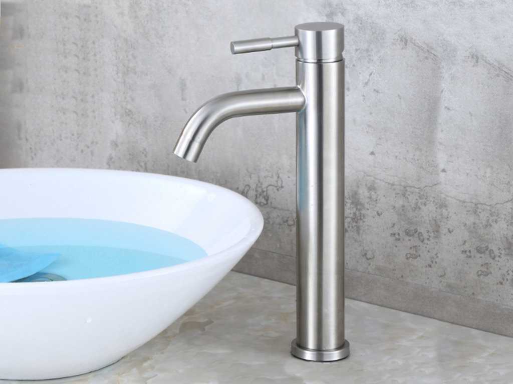 5 pieces Washbasin faucet 8503 stainless steel brushed