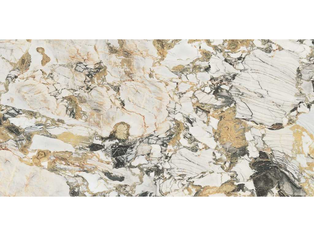 Floor tile Exclusive Gold glossy 60x120cm rectified, 30.24m2