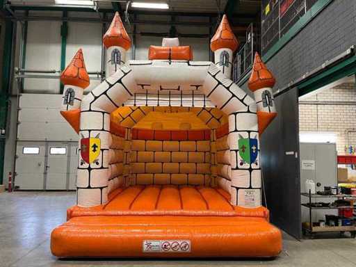 Zamek pomarańczowo/biały dmuchany