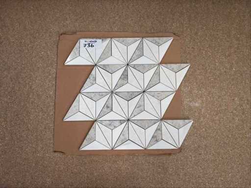 Dalle en mosaïque en marbre beige en pierre naturelle 31x36 cm, 8 pièces