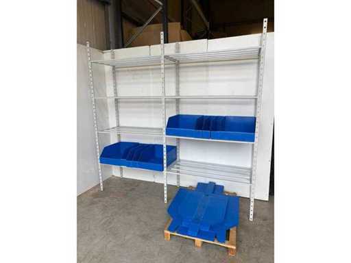 (x2,60 m) Metallaufbewahrungsregal – 40 Aufbewahrungsbehälter  