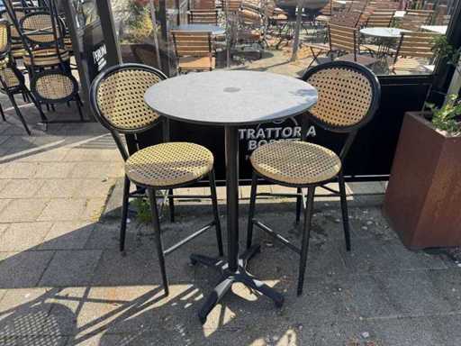 Standing table stonelook HPL 70cm round (5x)