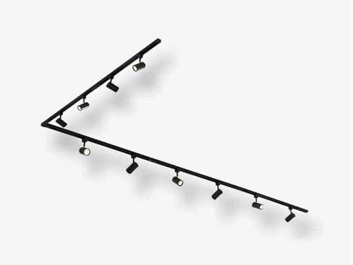 2 x Spanningsrail 300 cm inclusief 12 railspots MR4 zwart