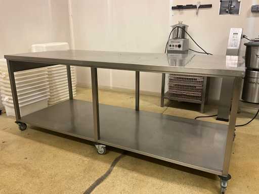Table de travail mobile en acier inoxydable