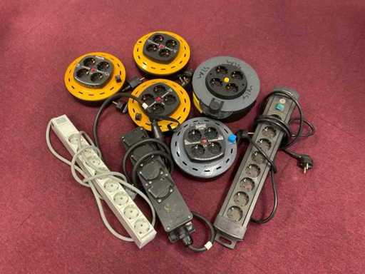 Batch of cable reels and power strips