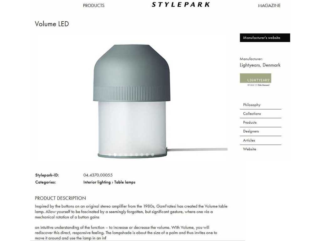Dimmable LED design table lamp 