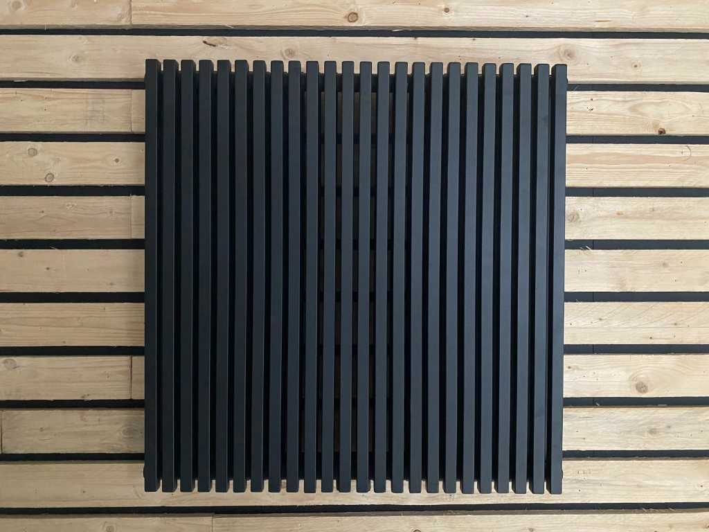 1 x H900xW900 Radiateur design horizontal Noir mat