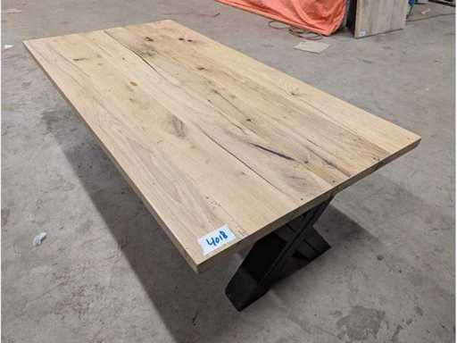 Tavolino da caffè in vecchia epossidica in rovere 140x70cm