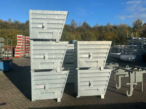 Cup? basculant? galvanizat? stivuibil? (5x) cu cruce