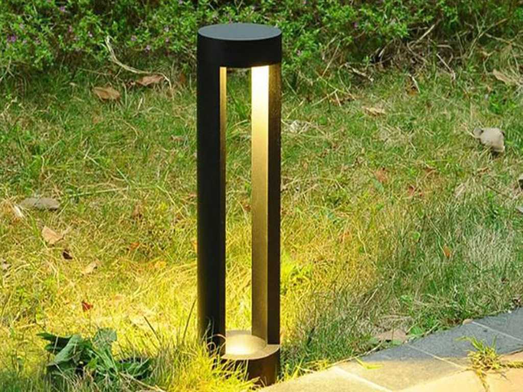 12 x 7W LED zand zwart tuinlamp cilinder 60cm warm wit