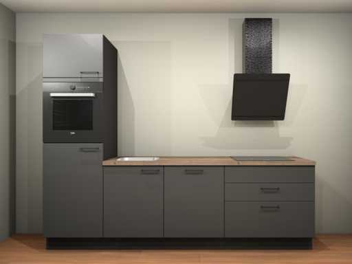 Nobilia Laser Vulkaangrijs mat rechte opstelling