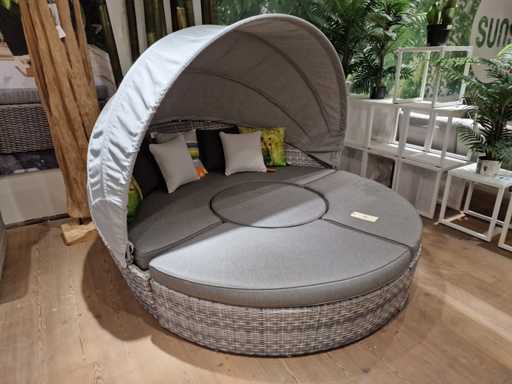 Salon de luxe San Francisco Round avec baldaquin de soleil gris