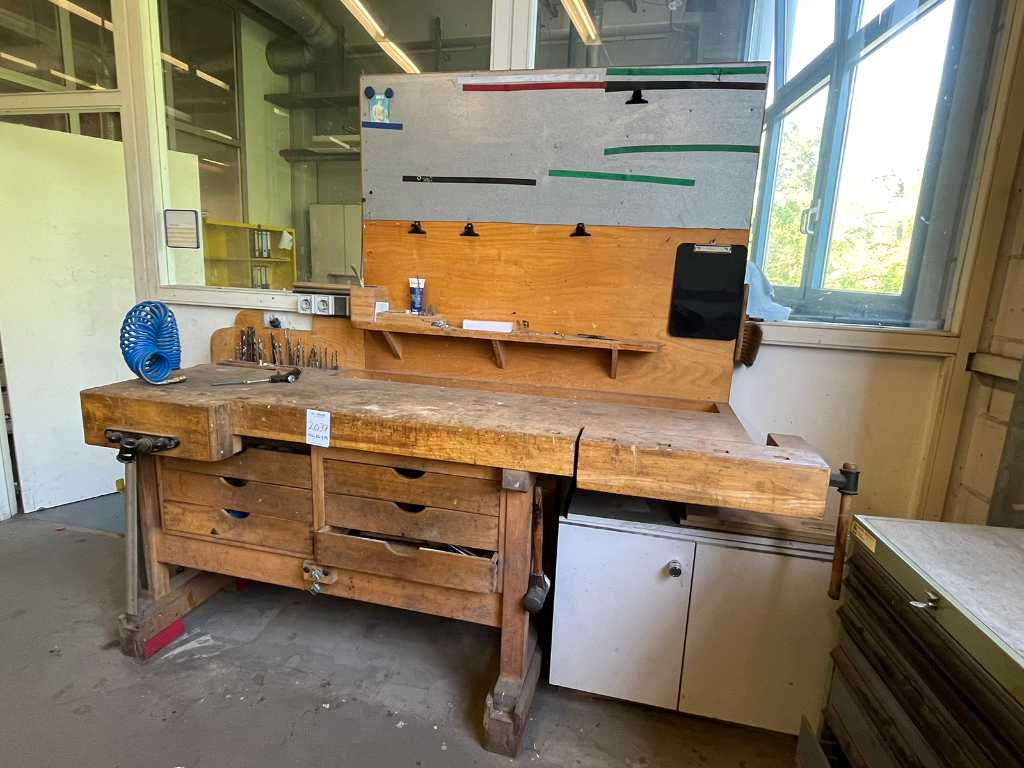 Workbench with tail vise and equipment
