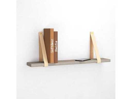 (41x) Set Leren Plankdragers - Creme - 85x4 cm