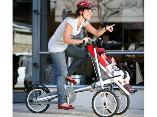 Tricicletă, bicicletă cu scaun auto pentru copii