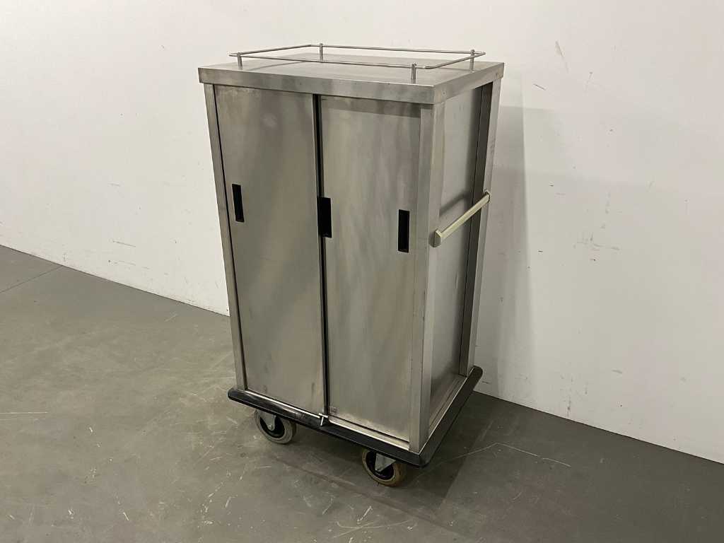 Closed stainless steel shelf trolley (capacity 20x 1/1 GN)