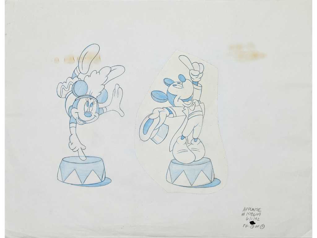 Walt Disney Studio, dessin 1992, Mickey and Minnie