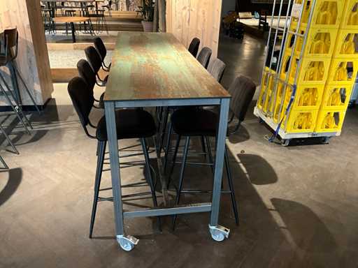 High Mobile Dining Table with Chairs