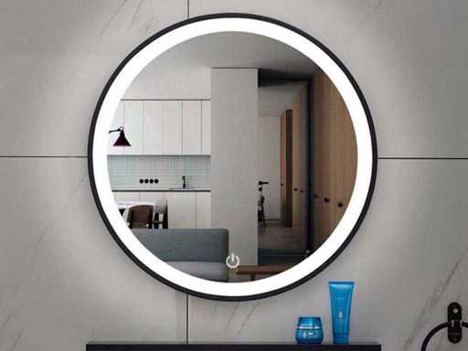 WB - Lista Nera - Spiegel rond met Ledverlichting 60 cm.