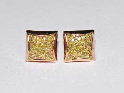9 KT Yellow Gold Earring With Natural Diamond