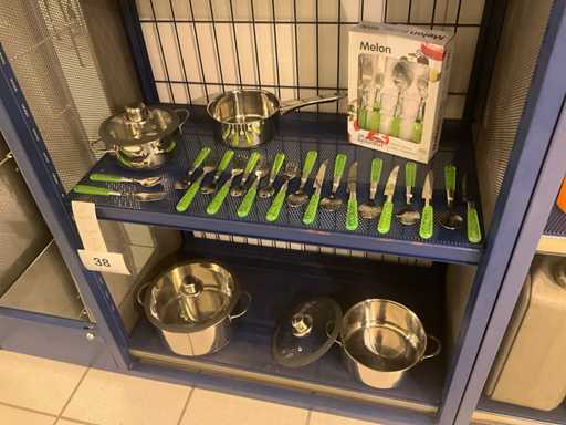 Ensemble de casseroles de cuisson Ssw (4x) + couverts Ssw 24 pièces vertes