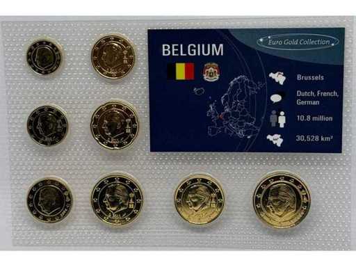 Ensemble de pièces Belgium Euro-Gold-Collection – 24 carats plaqué or - Limitation 10 000