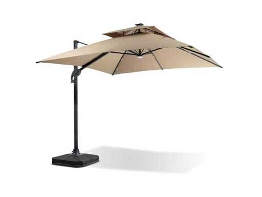 MaxxGarden 21236 luxury Cantilever parasol 300cm with LED New