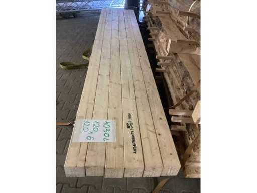 #2001# 6 x Glulam beams, glulam beams, 430 x 12 x 12cm used from double-decker construction 
