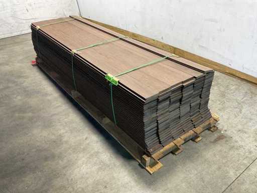 Tavola da decking composite Bamdura - Marrone scuro - 300x14,3x2,2 cm (146x)