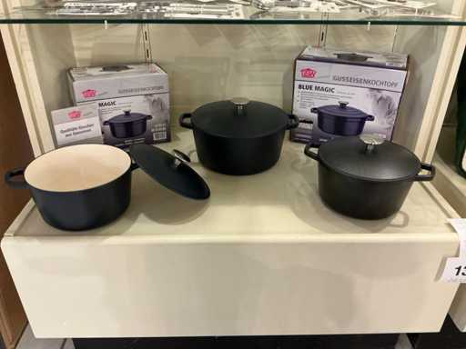 Gietijzeren kookpotten (3x)