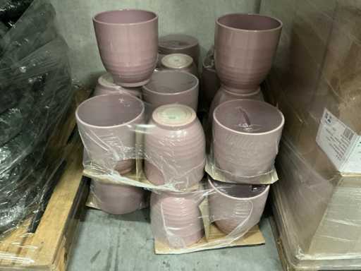 Partij keramische orchideeënpotten rosa stone Ø24cm (26x)