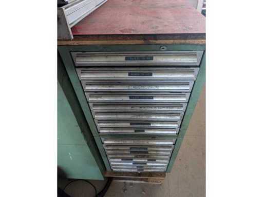 Tool cabinet with endmills