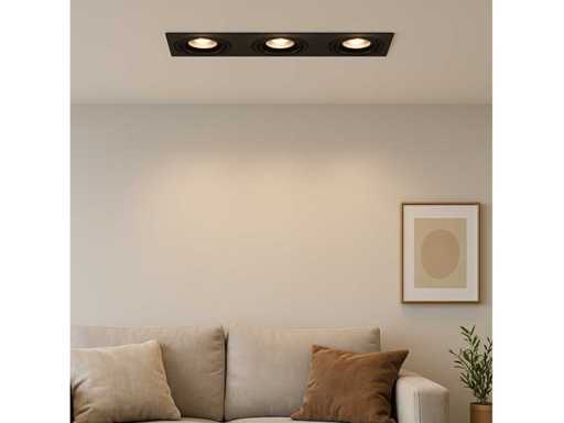 20 x Boîtier de lumière – Pivotant – GU10 – Noir – IP20 – EP-3